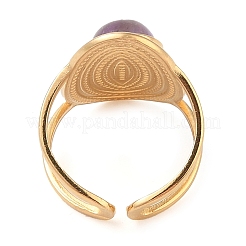 Oval Natural Amethyst Finger Rings&nbsp;RJEW-Z057-14G-03