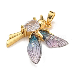 Brass Glass Rhinestone Pendants&nbsp;KK-U035-30G