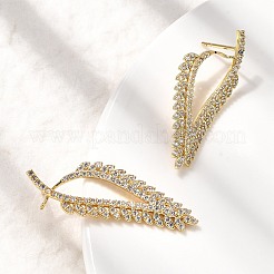 Brass Micro Pave Clear Cubic Zirconia Triangle Stud Earrings&nbsp;EJEW-P322-07G