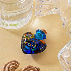 Handmade Lampwork Perfume Bottle Pendants&nbsp;LAMP-TADJ0001-06E