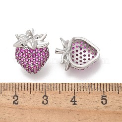 Brass Micro Pave Cubic Zirconia Stud Earrings&nbsp;EJEW-Q015-13P-01