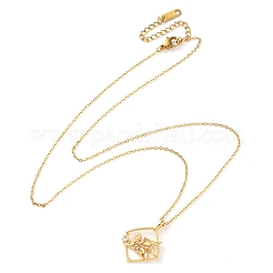 Brass Clear Cubic Zirconia Pendant Necklaces for Women&nbsp;LS-NJEW-B121-01G-03