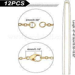 Half Finished 304 Stainless Steel Cable Chain Necklaces&nbsp;STAS-UN0038-66G