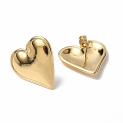 Ion Plating(IP) 304 Stainless Steel Heart Stud Earrings for Women&nbsp;X-EJEW-F300-16G