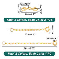 8Pcs 6 Styles Brass Spring Ring Clasps and Lobster Claw Clasps&nbsp;FIND-PH01443