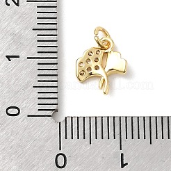Brass Micro Pave Cubic Zirconia Pendants&nbsp;KK-Z135-01G-03