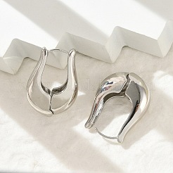 Brass Hoop Earrings for Women&nbsp;LS-EJEW-U041-05P