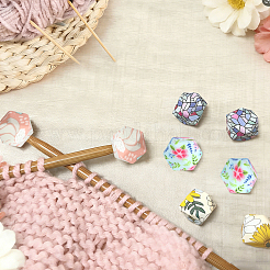 12Pcs 6 Colors Printed Silicone Focal Beads&nbsp;SIL-PA0001-64