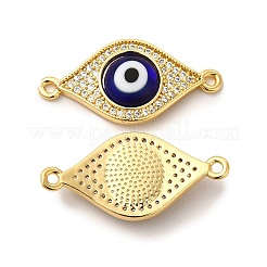 Rack Plating Real 18K Gold Plated Brass Micro Pave Clear Cubic Zirconia Connector Charms&nbsp;ZIRC-L102-02G-04