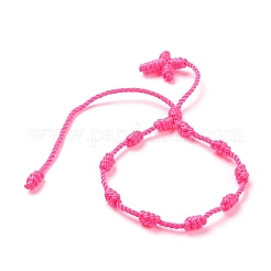 Polyester Braided Knot and Cross Cord Bracelet&nbsp;BJEW-A099-04