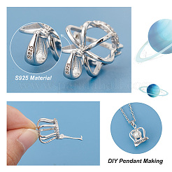 Anti-Tarnish 1Pc 925 Sterling Silver Micro Pave Cubic Zirconia Pendants&nbsp;STER-PH0001-24P