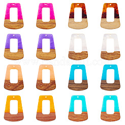 16Pcs 8 Colors Resin & Wood Pendants&nbsp;RESI-TA0003-72