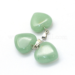 Heart Natural Green Aventurine Pendants&nbsp;X-G-Q371-08