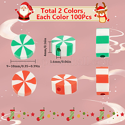 200Pcs 2 Colors Handmade Polymer Clay Beads&nbsp;CLAY-SC0001-79
