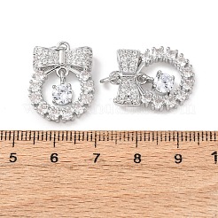 Brass Micro Pave Clear Cubic Zirconia Pendants&nbsp;KK-Z142-06P