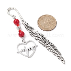 Valentine's Day Alloy Heart Pendant Bookmarks&nbsp;AJEW-JK00270
