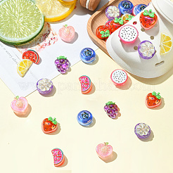 40Pcs 8 Styles Electroplate UV Plating Opaque Fruit Resin Cabochons&nbsp;RESI-CJ0004-53