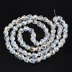 Electroplate Transparent Glass Beads Strands&nbsp;EGLA-N002-26-C03