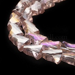 Electroplated Transparent Glass Beads Strands&nbsp;GLAA-G092-A06