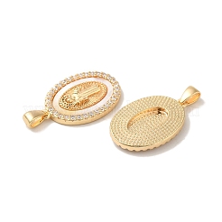 Rack Plating Brass Cubic Zirconia Shell Pendants&nbsp;KK-S368-11G