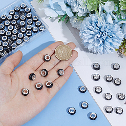 Handmade Polymer Clay Rhinestone European Large Hole Beads with Silver Color Plated Brass Cores&nbsp;FPDL-PA0001-02D