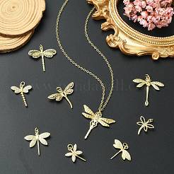 9Pcs 9 Styles Brass with Cubic Zirconia Pendants&nbsp;KK-CJ0003-33