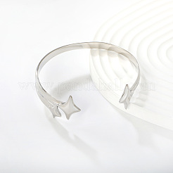 304 Stainless Steel Open Cuff Bangles&nbsp;WGD4AB0-01
