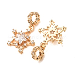 Brass Pave Clear Cubic Zirconia European Dangle Charms&nbsp;CU-CBAEC99-26G
