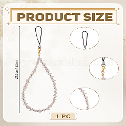 Natural Rose Quartz Mobile Straps&nbsp;HJEW-LP00007