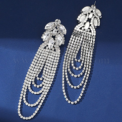 Exaggerated Leaf Tassel Brass Stud Earrings&nbsp;OH2518