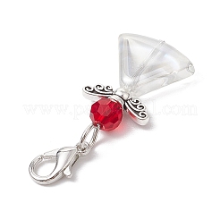 10Pcs 10 Colors Glass Angel Pendant Decoration&nbsp;HJEW-JM02815