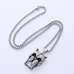 Vintage Men's Punk Necklace with Stainless Steel Animal Pendant for Titanium Warriors.&nbsp;PN8087