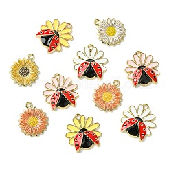 30Pcs 6 Styles Rack Plating Alloy Enamel Pendants&nbsp;ENAM-CJ0006-25