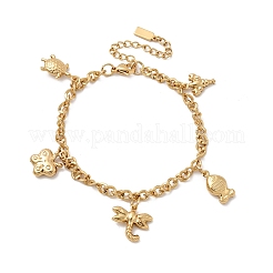 304 Stainless Steel Charm Bracelets&nbsp;BJEW-P368-07B-G