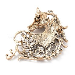 Horse Head Alloy Rhinestone Brooch&nbsp;JEWB-K039-07KCG