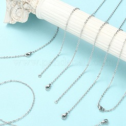 10Pcs 304 Stainless Steel Cable Chain Necklaces Set for Men Women&nbsp;STAS-YW0002-01P