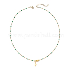 7Pcs 7 Colors Star Pendant 304 Stainless Steel Colorful Enamel Chain Necklaces&nbsp;NJEW-JN05967