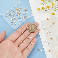 20Pcs 2 Styles Brass Rectangle Stud Earring Findings&nbsp;KK-BC0012-25