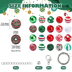 Christmas Theme DIY Round Acrylic Beads Pendant Making Kits&nbsp;DIY-CJC0006-17