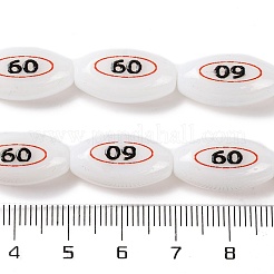 Printing Glass Oval Beads for Necklaces Bracelets Making&nbsp;GLAA-B020-01A-11