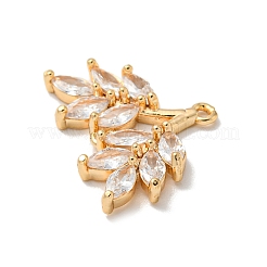 Brass Micro Pave Cubic Zirconia Pendants&nbsp;KK-K378-23G
