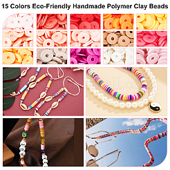 150G 15 Colors Handmade Polymer Clay Beads&nbsp;CLAY-AR0001-13