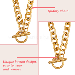 2Pcs 2 Colors Alloy Cable Chain Necklace for Men Women&nbsp;NJEW-AN0001-19