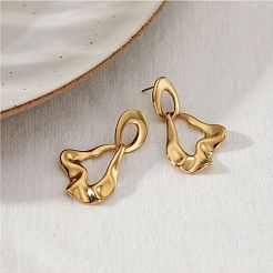 316L Surgical Stainless Steel Stud Dangle Earrings for Women&nbsp;WG33256-01