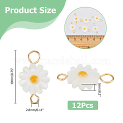12Pcs Natural Freshwater Shell Flower Connector Charms&nbsp;PALLOY-HS00006
