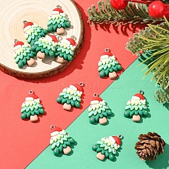 12Pcs Christmas Opaque Resin Pendants&nbsp;RESI-YW0004-83