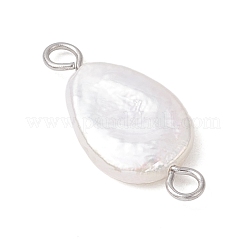 Natural Keshi Pearl Connector Charms&nbsp;PALLOY-JF04241-03