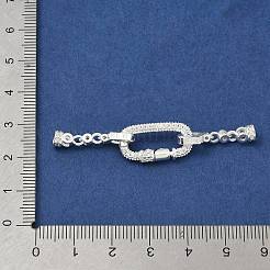Brass Micro Pave Clear Cubic Zirconia Fold Over Clasps&nbsp;KK-G557-14S