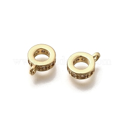 Brass Micro Pave Clear Cubic Zirconia Tube Bails&nbsp;LS-KK-Z126-27G