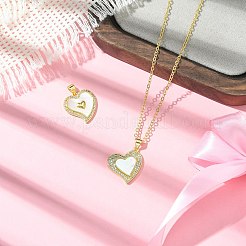 2Pcs 2 Styles Brass Pave Natural Shell Pendants&nbsp;KK-CJ0003-40A